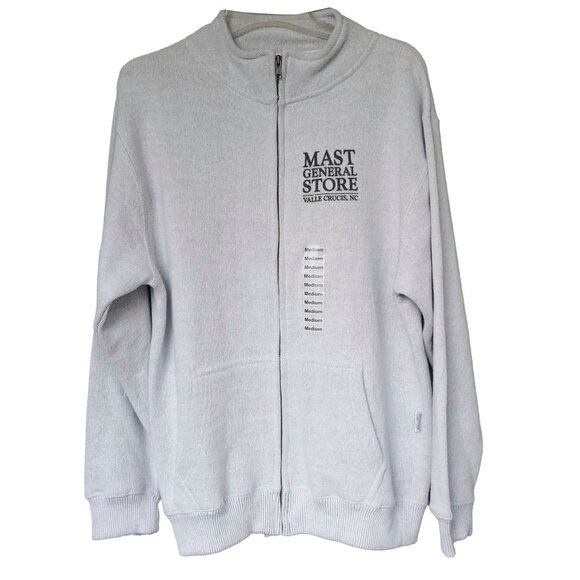 Mast General Store Sweater NC Gray Fleece Lined HIgh Neck Full Zip Sweater - Picture 1 of 13